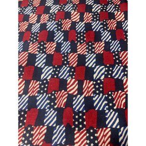 1/2 yard USA Flag Pattern Fabric Cotton 46" Wide Patriotic Red White Blue Materi